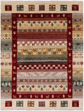 Tribal Gabbeh Handmade Wool Rug - 4' 10" X 6' 6" - Golden Nile