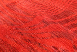 Red Full Pile Overdyed Hand Knotted Wool Rug - 6' 1" X 8' 6" - Golden Nile