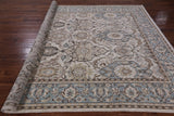 Ivory Geometric Persian Hand Knotted Wool Rug - 8' 2" X 9' 8" - Golden Nile
