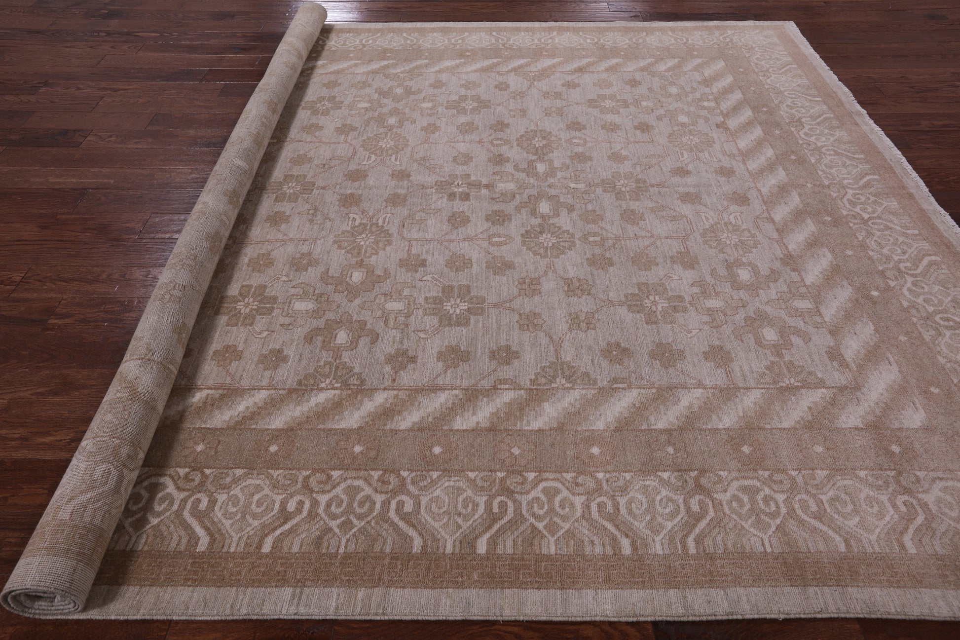 Traditional Handmade Rug - 9' 1" X 11' 3" - Golden Nile