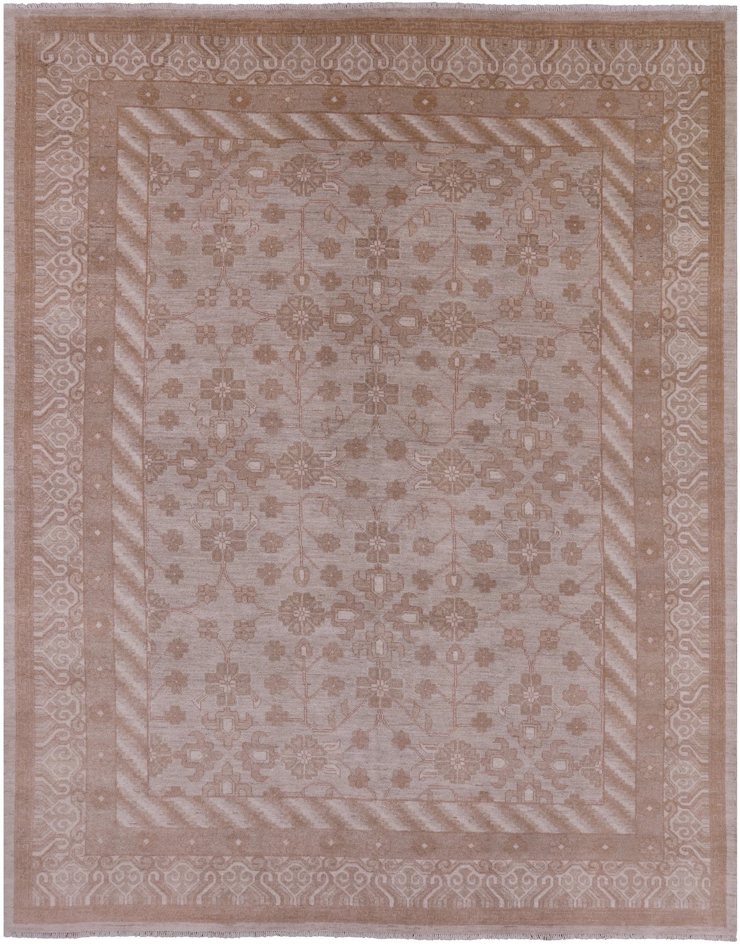 Traditional Handmade Rug - 9' 1" X 11' 3" - Golden Nile