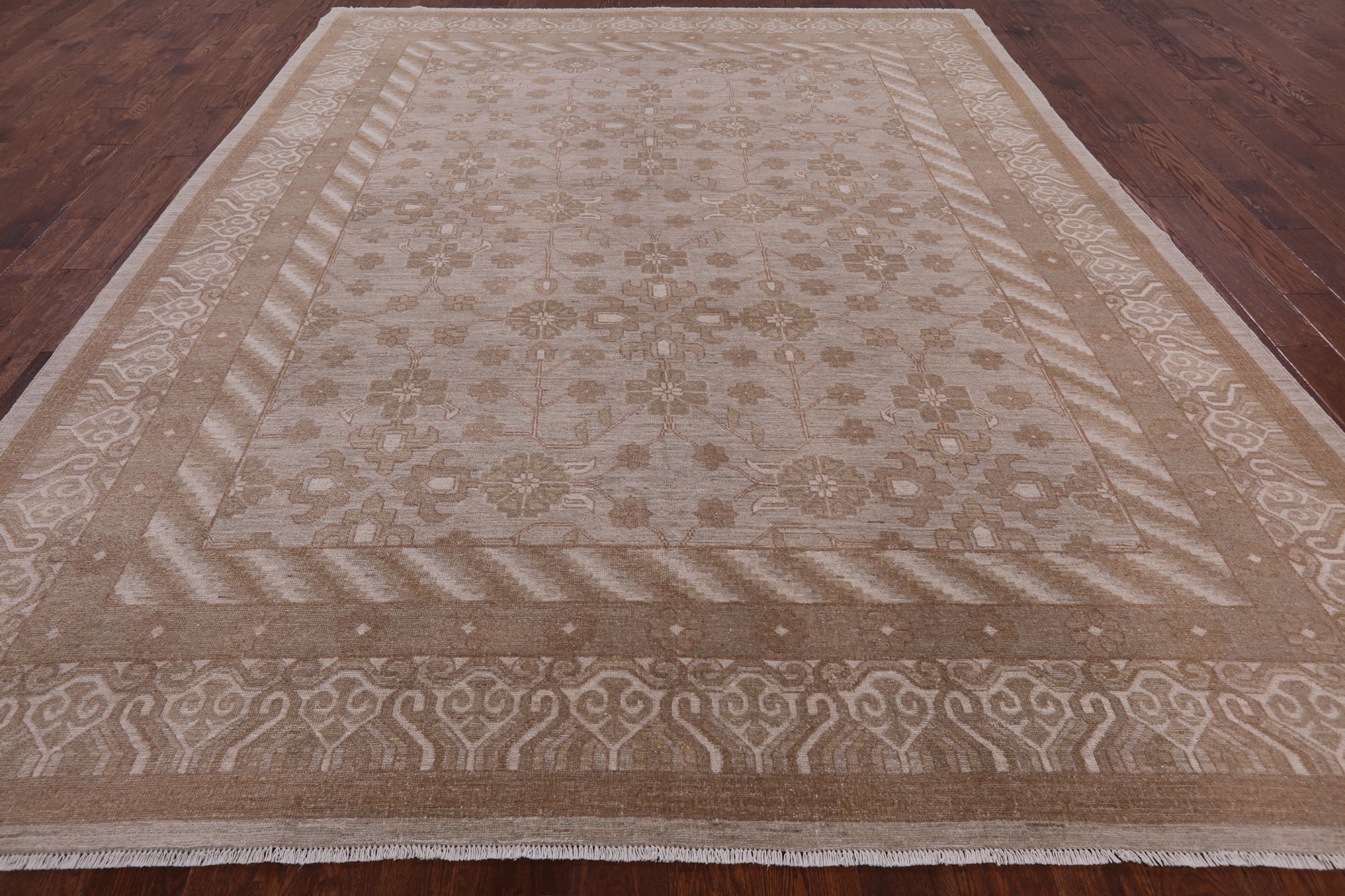 Traditional Handmade Rug - 9' 1" X 11' 3" - Golden Nile