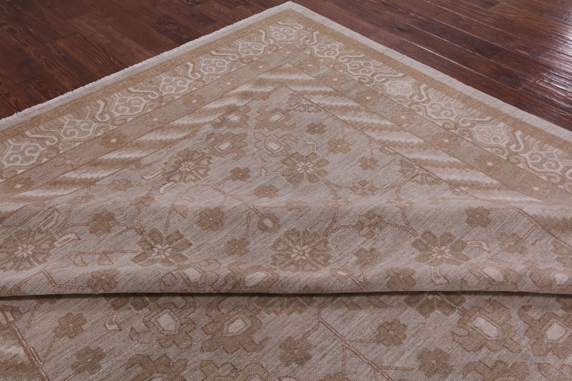 Traditional Handmade Rug - 9' 1" X 11' 3" - Golden Nile