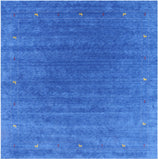 Blue Square Persian Gabbeh Hand Knotted Wool Rug - 9' 0" X 9' 0" - Golden Nile