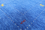 Blue Square Persian Gabbeh Hand Knotted Wool Rug - 9' 0" X 9' 0" - Golden Nile