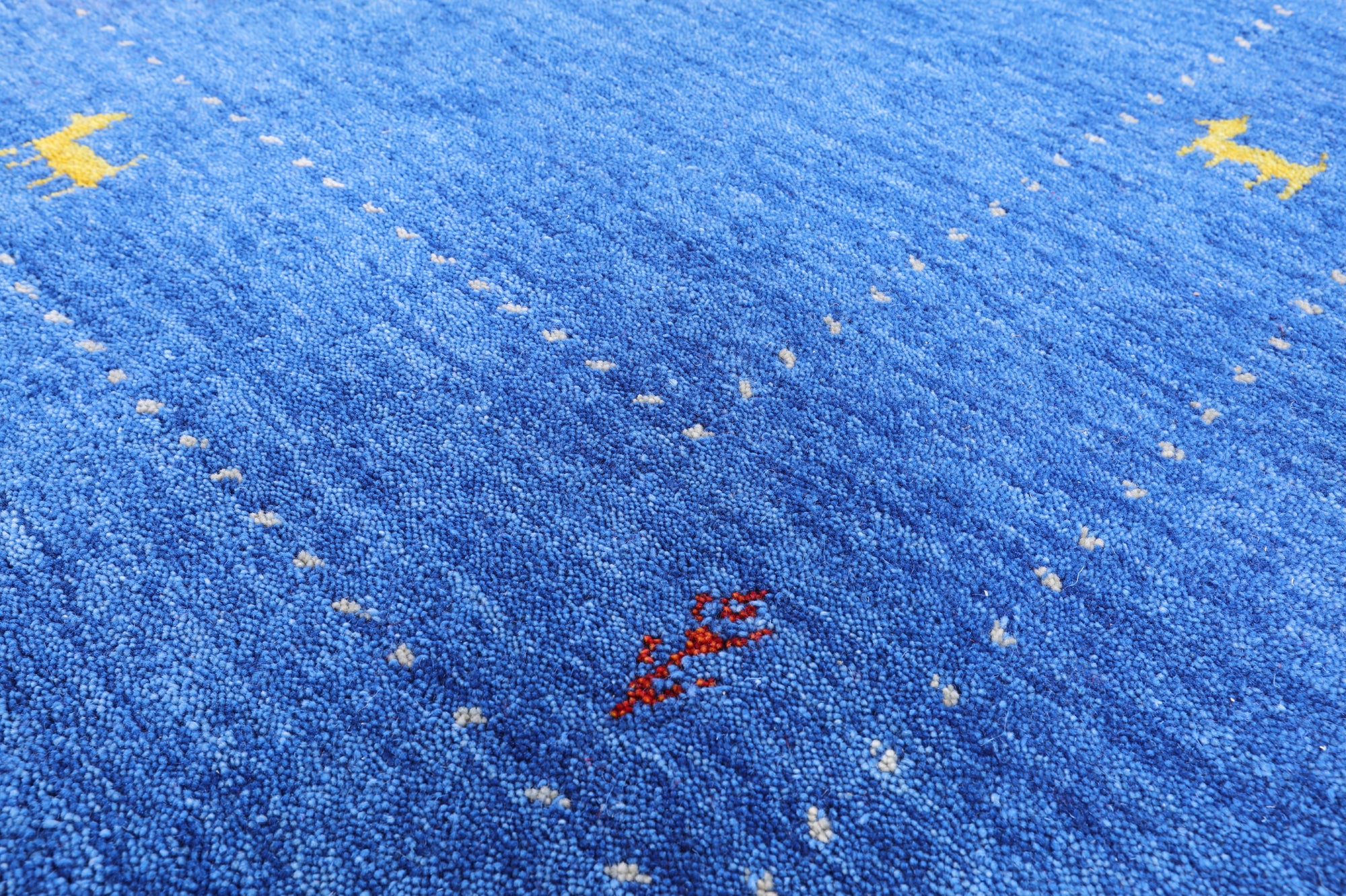 Blue Square Persian Gabbeh Hand Knotted Wool Rug - 9' 0" X 9' 0" - Golden Nile