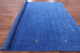 Blue Square Persian Gabbeh Hand Knotted Wool Rug - 9' 0" X 9' 0" - Golden Nile