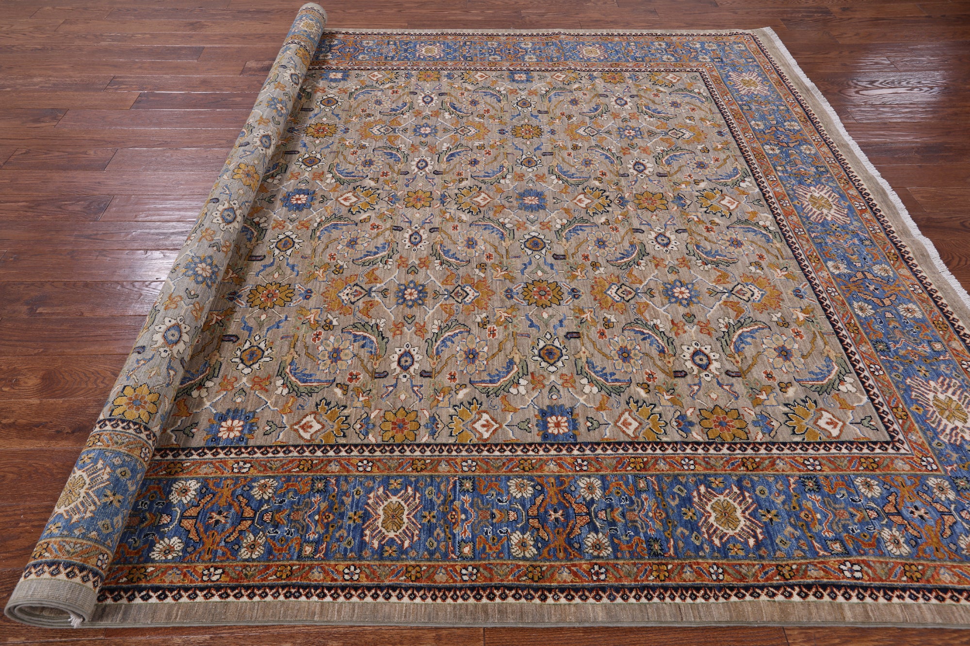 Fine Serapi Hand Knotted Wool Rug - 8' 1" X 9' 6" - Golden Nile