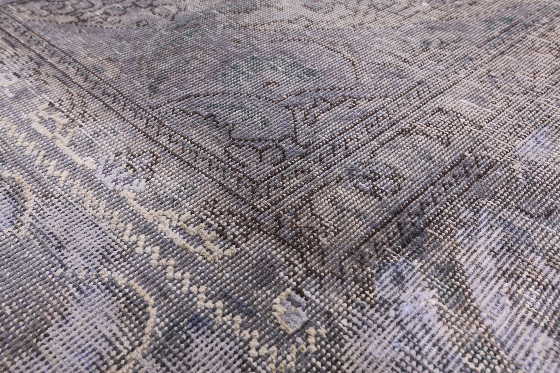Grey Persian Overdyed Handmade Wool Rug - 9' 8" X 12' 5" - Golden Nile