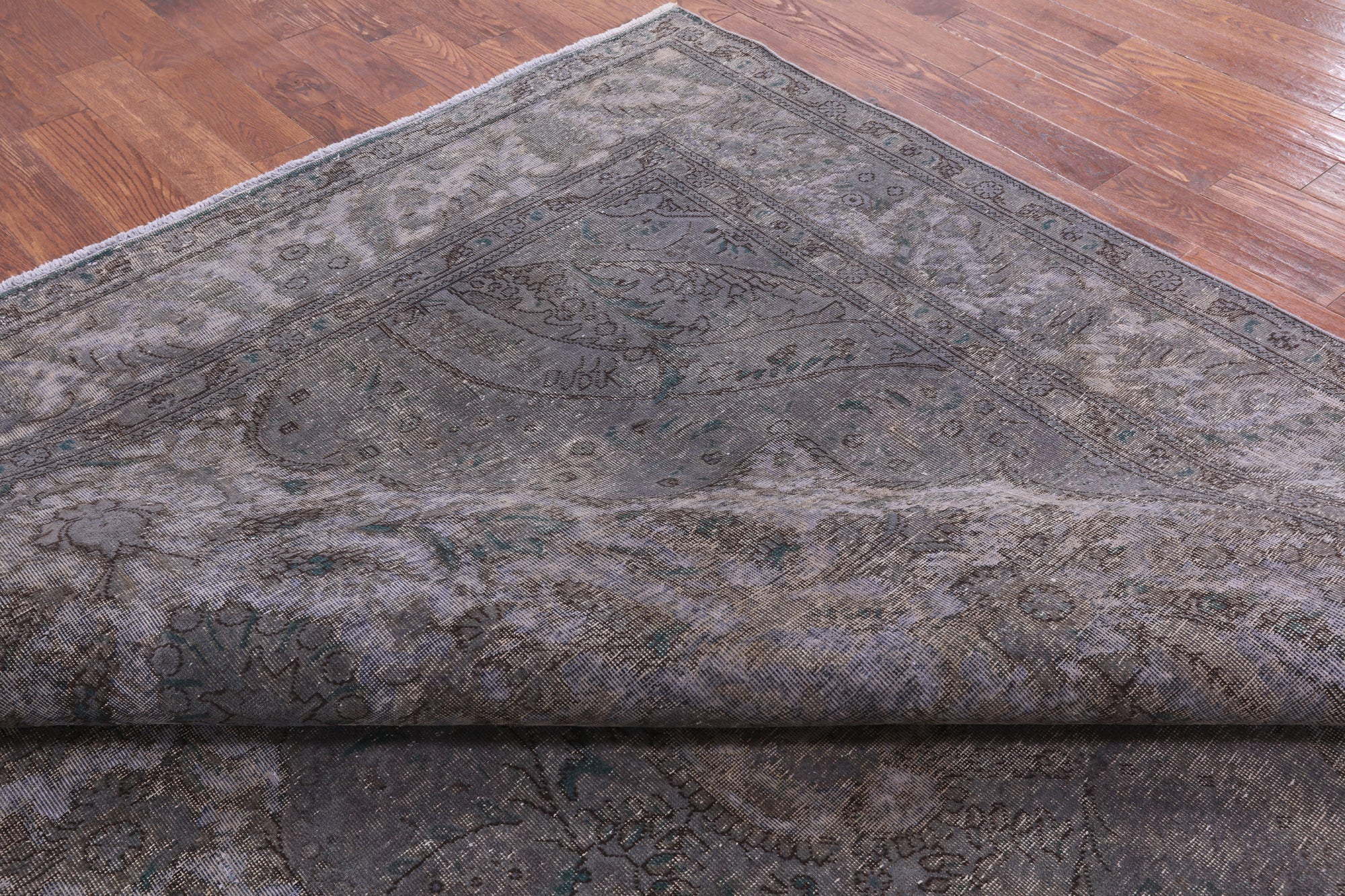 Grey Persian Overdyed Handmade Wool Rug - 9' 8" X 12' 5" - Golden Nile