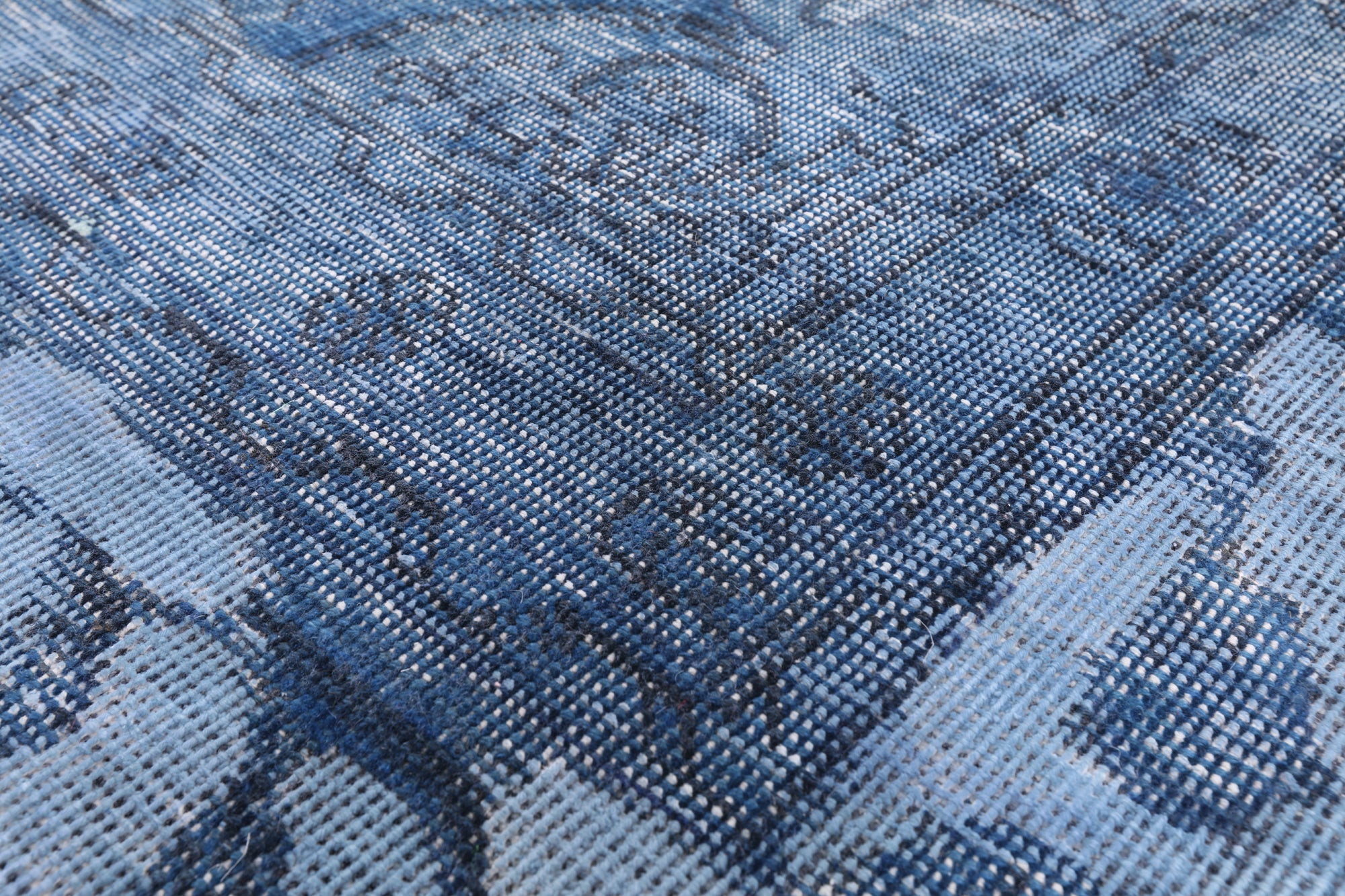 Blue Persian Overdyed Handmade Wool Rug - 9' 5" X 12' 1" - Golden Nile