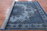 Blue Persian Overdyed Handmade Wool Rug - 8' 0" X 11' 5" - Golden Nile