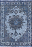 Blue Persian Overdyed Handmade Wool Rug - 8' 0" X 11' 5" - Golden Nile