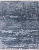 Contemporary Hand Knotted Wool & Silk Rug - 7' 10" X 9' 10" - Golden Nile