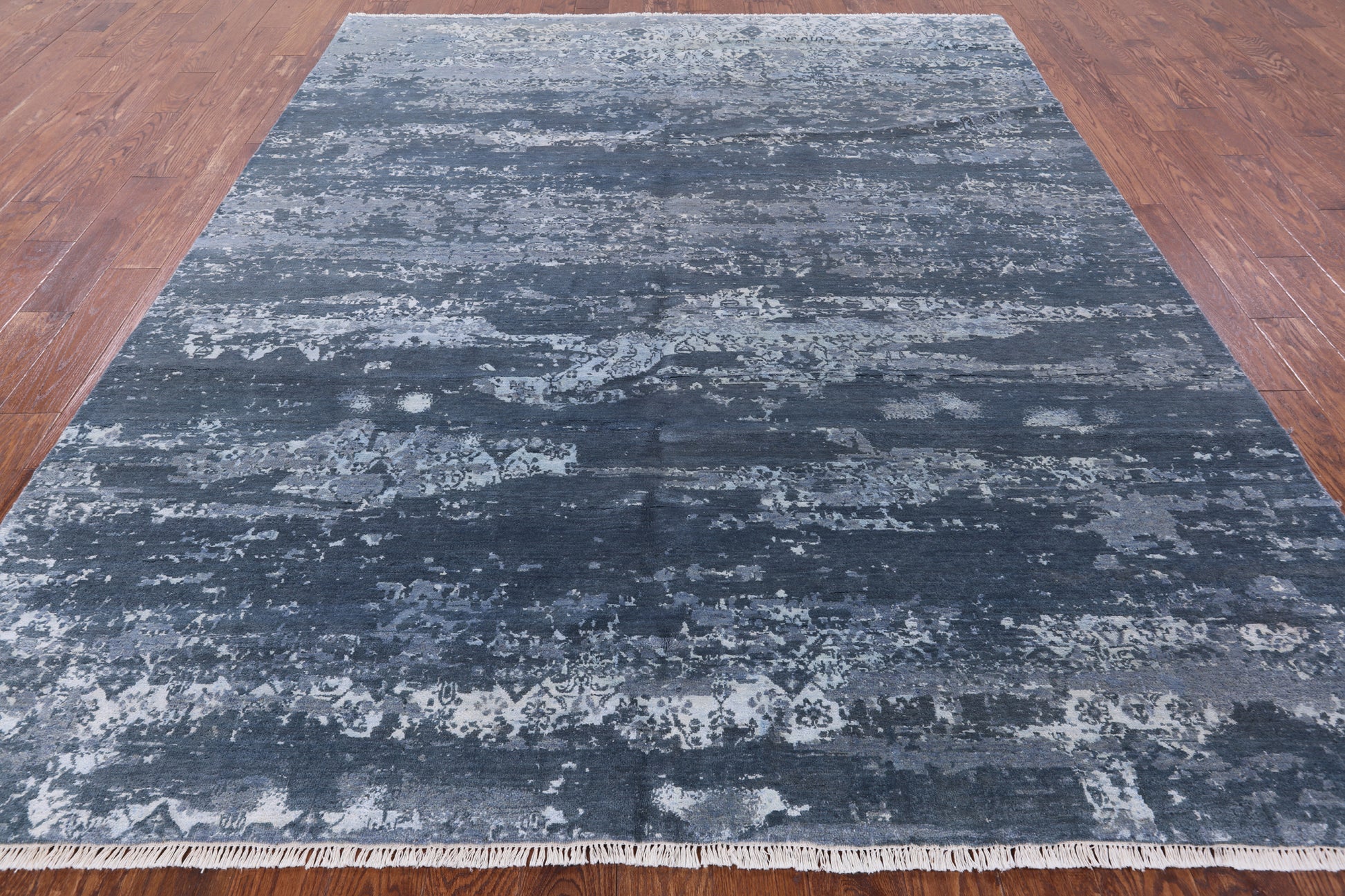 Contemporary Hand Knotted Wool & Silk Rug - 7' 10" X 9' 10" - Golden Nile
