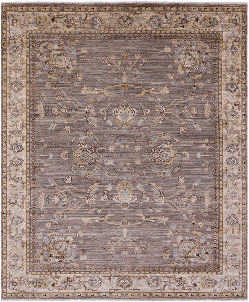 Traditional Hand Knotted Wool Rug - 8' 5" X 9' 10" - Golden Nile