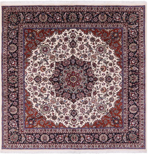 Square Persian Mashad Area Rug - 8' 2" X 8' 4" - Golden Nile