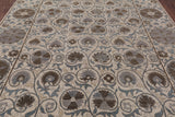 Ivory William Morris Hand Knotted Rug - 8' 3" X 10' 4" - Golden Nile