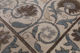Ivory William Morris Hand Knotted Rug - 8' 3" X 10' 4" - Golden Nile