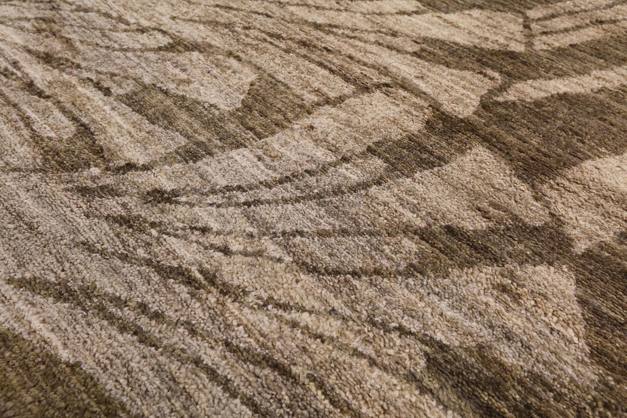 Green Modern Hand Knotted Rug - 12' 2" X 18' 3" - Golden Nile