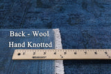 Blue Full Pile Overdyed Hand Knotted Wool Area Rug - 8' 0" X 9' 9" - Golden Nile