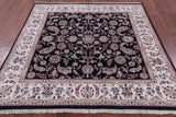 Blue Square Persian Nain Hand Knotted Wool & Silk Rug - 5' 10" X 6' 1" - Golden Nile