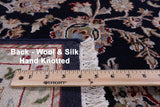 Blue Square Persian Nain Hand Knotted Wool & Silk Rug - 5' 10" X 6' 1" - Golden Nile