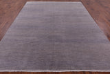 Grey Savannah Grass Hand Knotted Wool & Silk Rug - 8' 2" X 9' 10" - Golden Nile