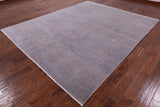 Grey Savannah Grass Hand Knotted Wool & Silk Rug - 8' 2" X 9' 10" - Golden Nile