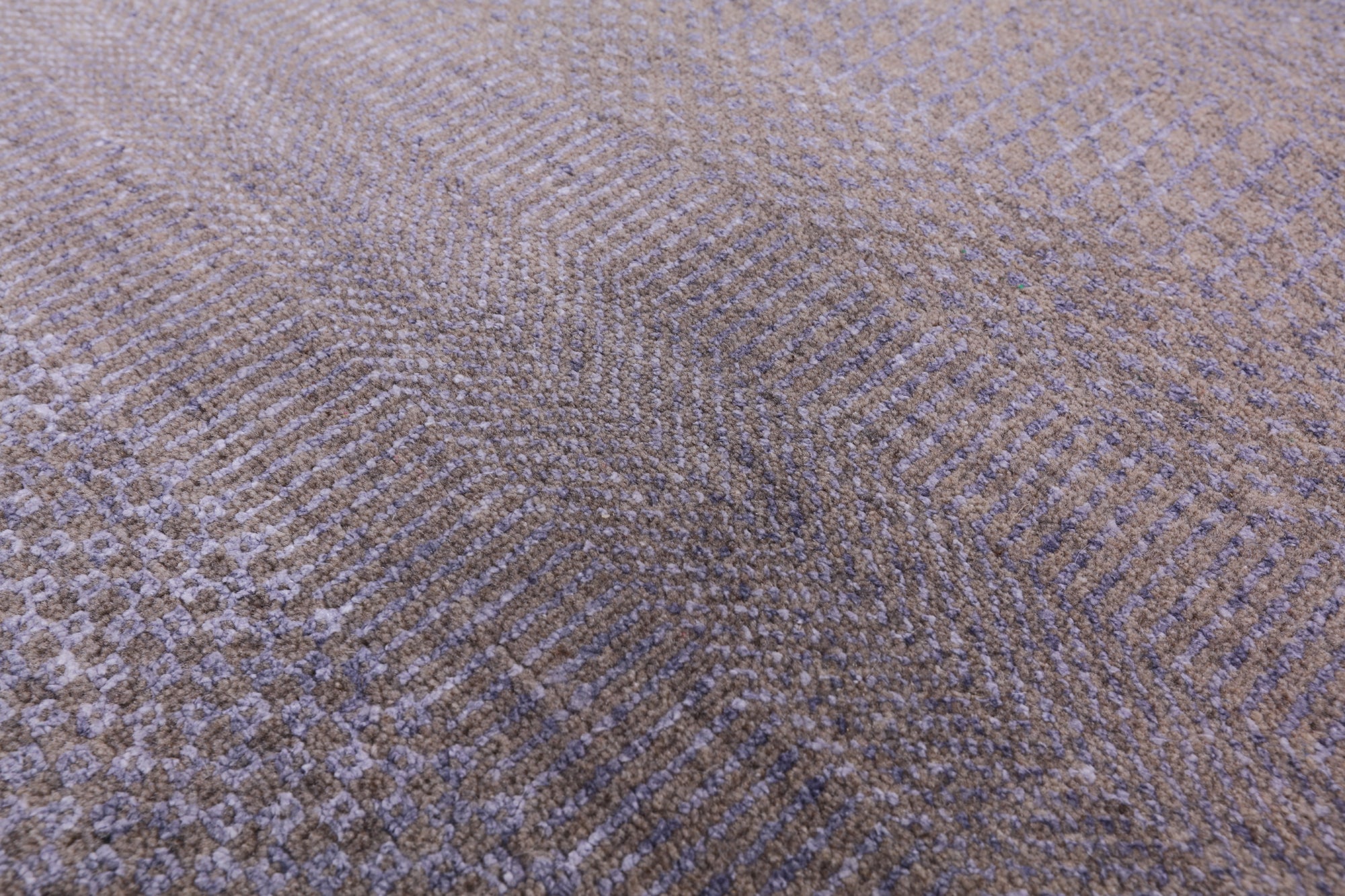 Grey Savannah Grass Hand Knotted Wool & Silk Rug - 8' 2" X 9' 10" - Golden Nile