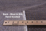 Grey Savannah Grass Hand Knotted Wool & Silk Rug - 8' 2" X 9' 10" - Golden Nile