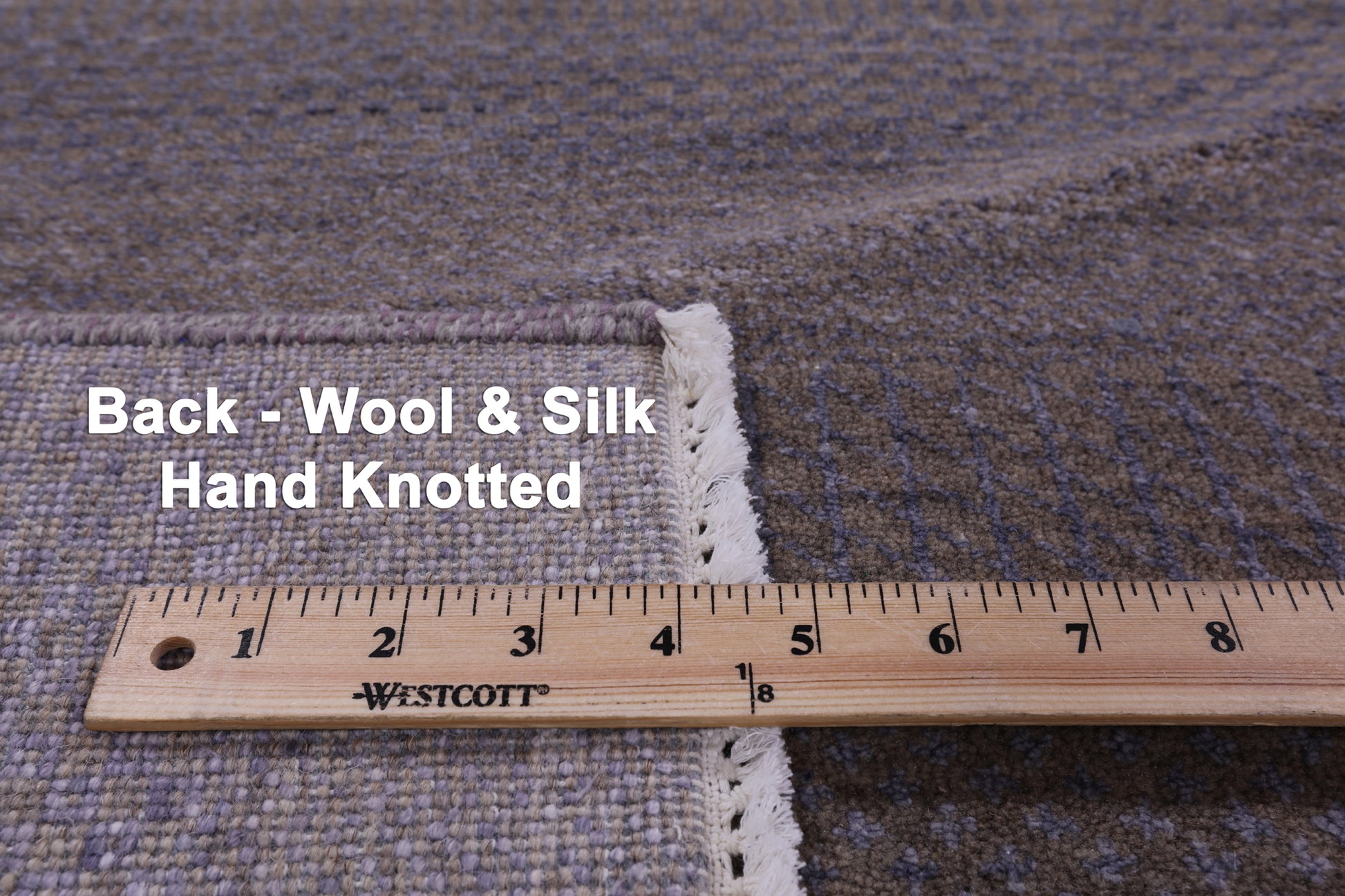 Grey Savannah Grass Hand Knotted Wool & Silk Rug - 8' 2" X 9' 10" - Golden Nile