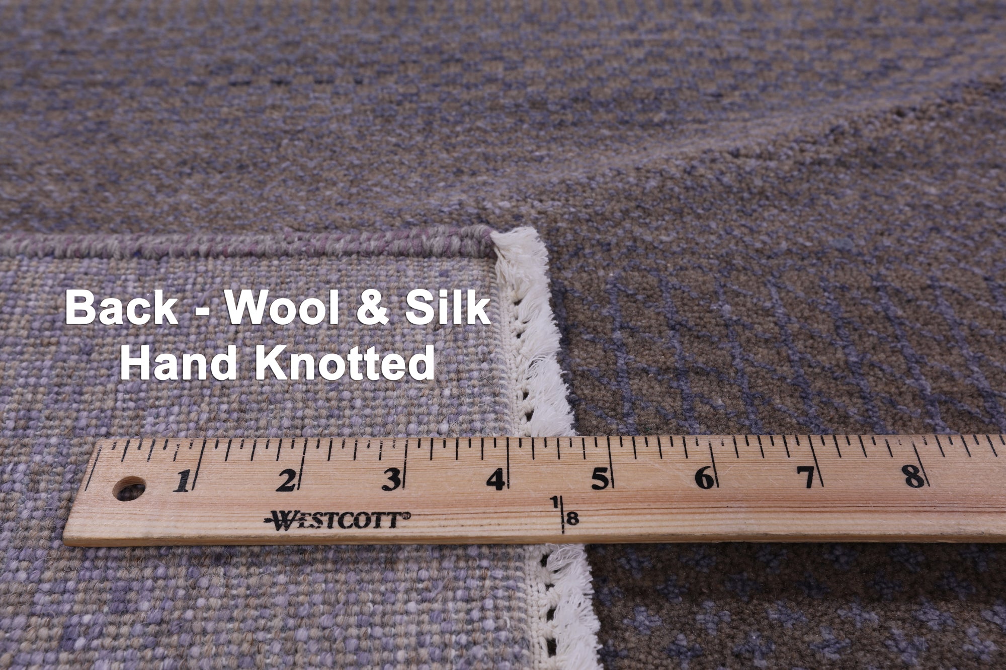 Grey Savannah Grass Hand Knotted Wool & Silk Rug - 8' 2" X 9' 10" - Golden Nile