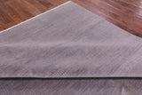 Grey Savannah Grass Hand Knotted Wool & Silk Rug - 8' 2" X 9' 10" - Golden Nile
