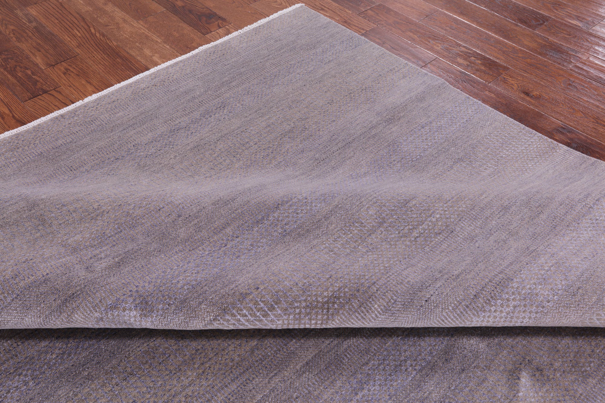 Grey Savannah Grass Hand Knotted Wool & Silk Rug - 8' 2" X 9' 10" - Golden Nile