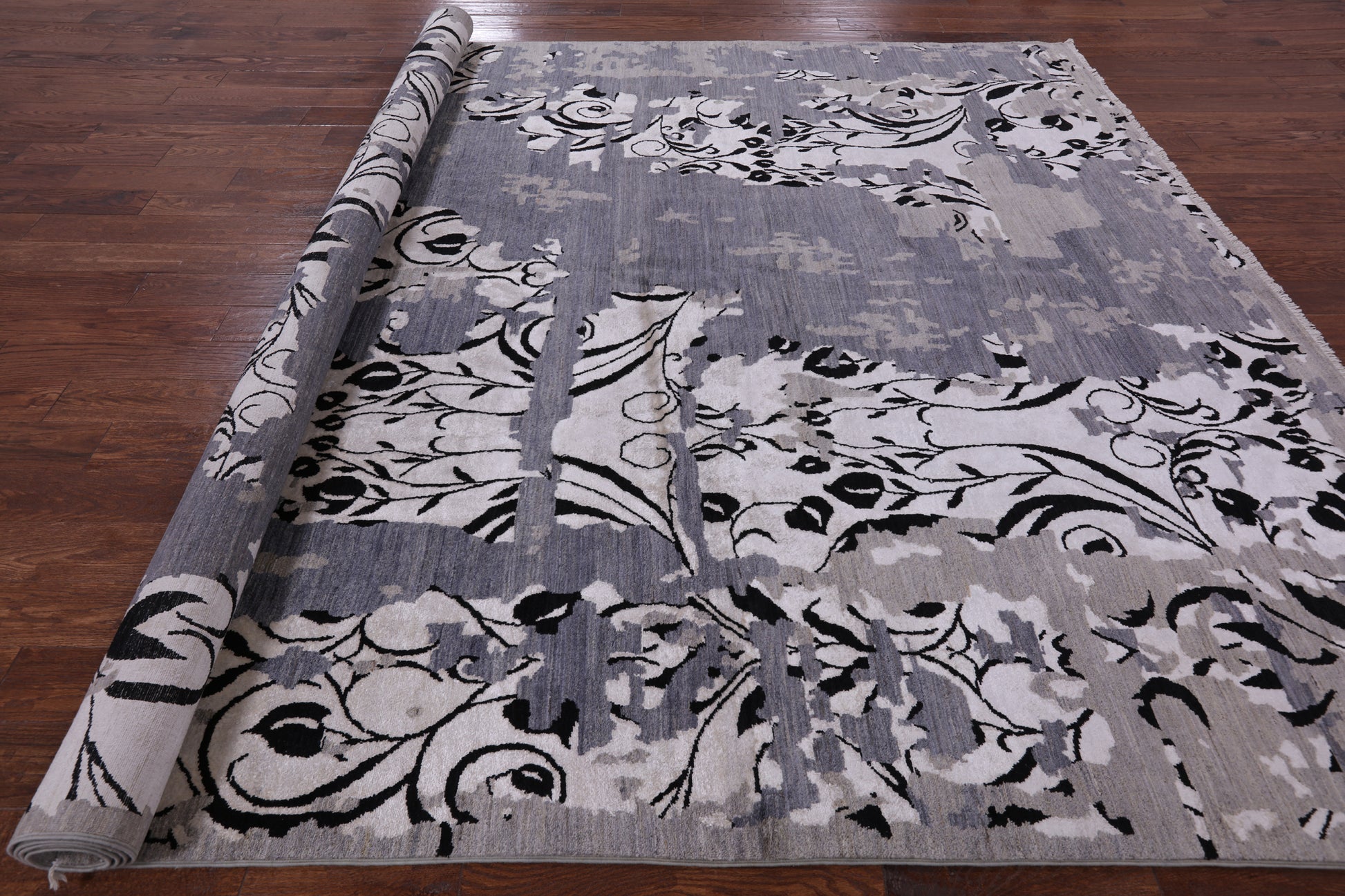 Modern Hand Knotted Wool & Silk Rug - 9' 1" X 12' 1" - Golden Nile