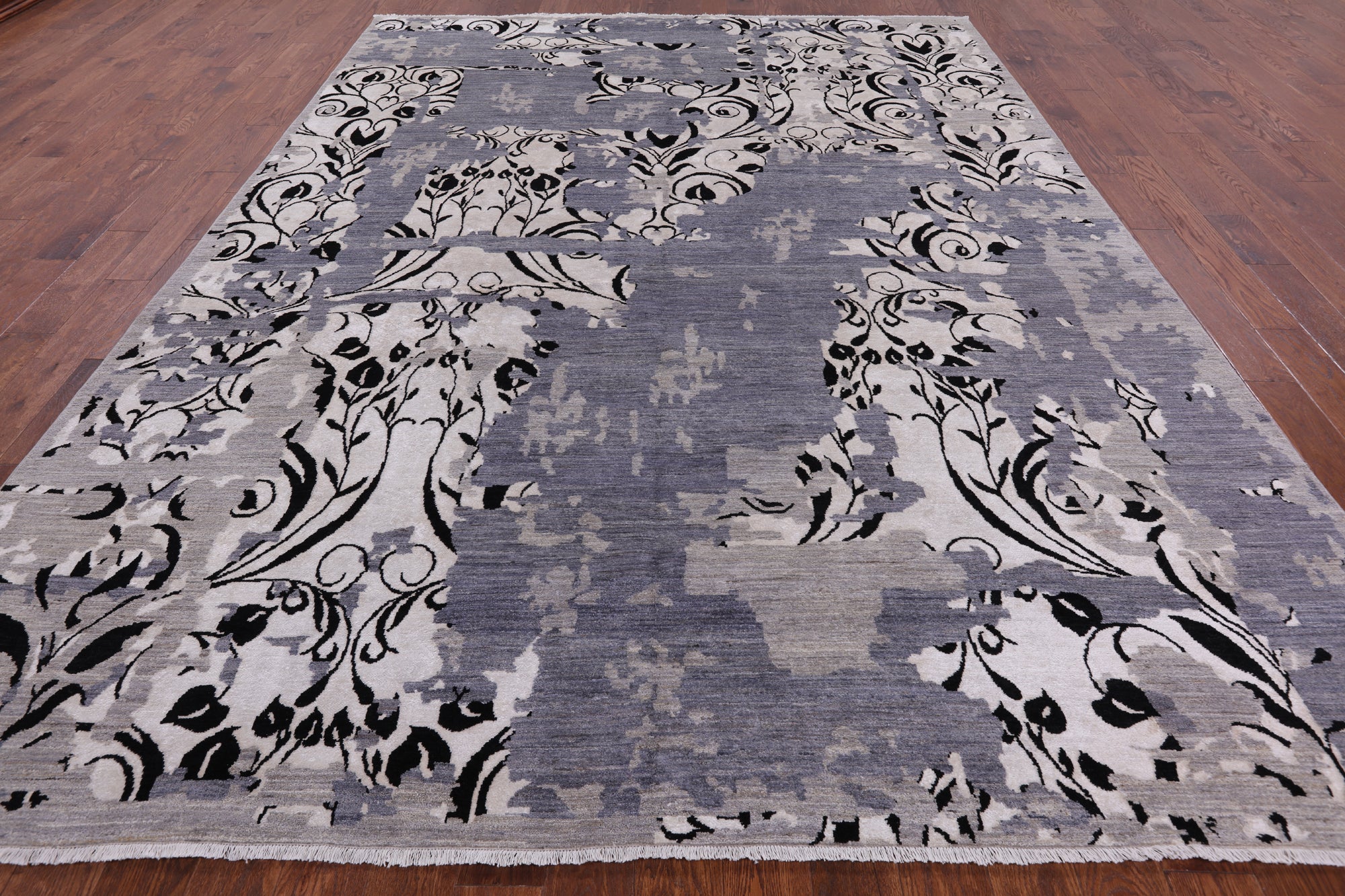 Modern Hand Knotted Wool & Silk Rug - 9' 1" X 12' 1" - Golden Nile