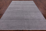 Grey Savannah Grass Hand Knotted Wool & Silk Rug - 8' 1" X 10' 1" - Golden Nile