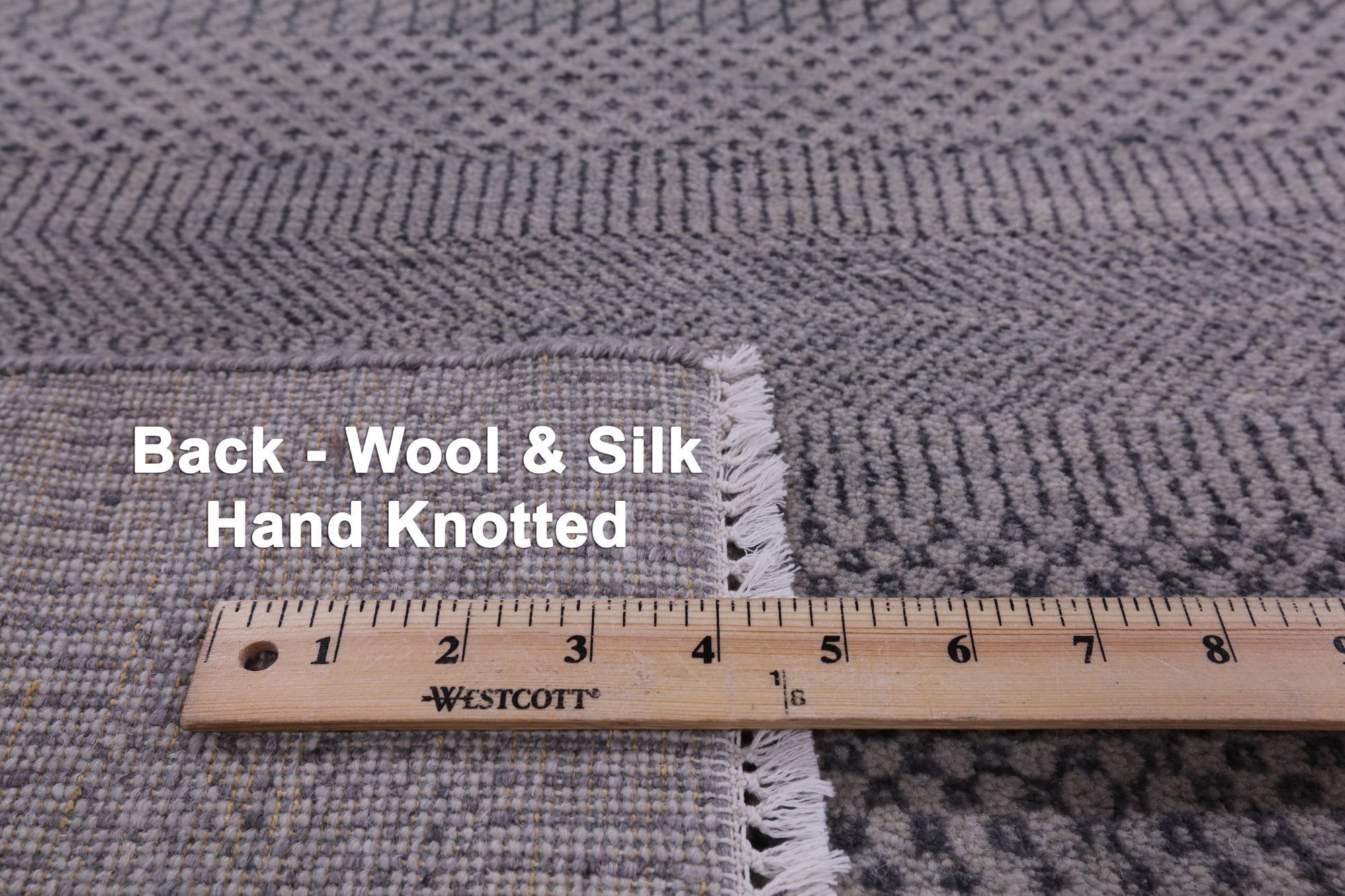 Grey Savannah Grass Hand Knotted Wool & Silk Rug - 8' 1" X 10' 1" - Golden Nile