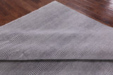 Grey Savannah Grass Hand Knotted Wool & Silk Rug - 8' 1" X 10' 1" - Golden Nile