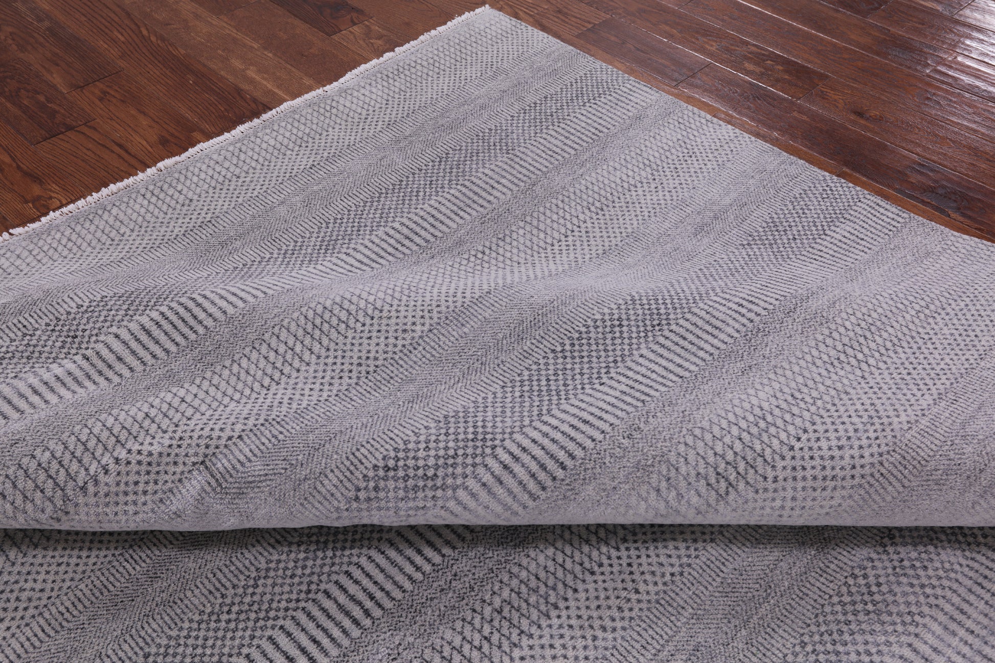 Grey Savannah Grass Hand Knotted Wool & Silk Rug - 8' 1" X 10' 1" - Golden Nile