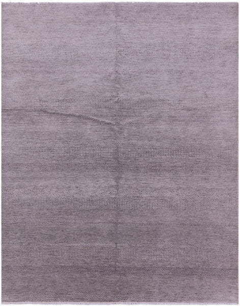 Grey Savannah Grass Hand Knotted Wool & Silk Rug - 8' 1" X 10' 0" - Golden Nile