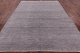 Grey Savannah Grass Hand Knotted Wool & Silk Rug - 8' 1" X 10' 0" - Golden Nile