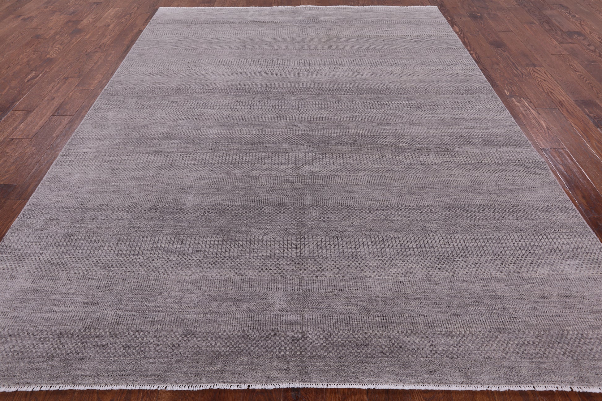 Grey Savannah Grass Hand Knotted Wool & Silk Rug - 8' 1" X 10' 0" - Golden Nile