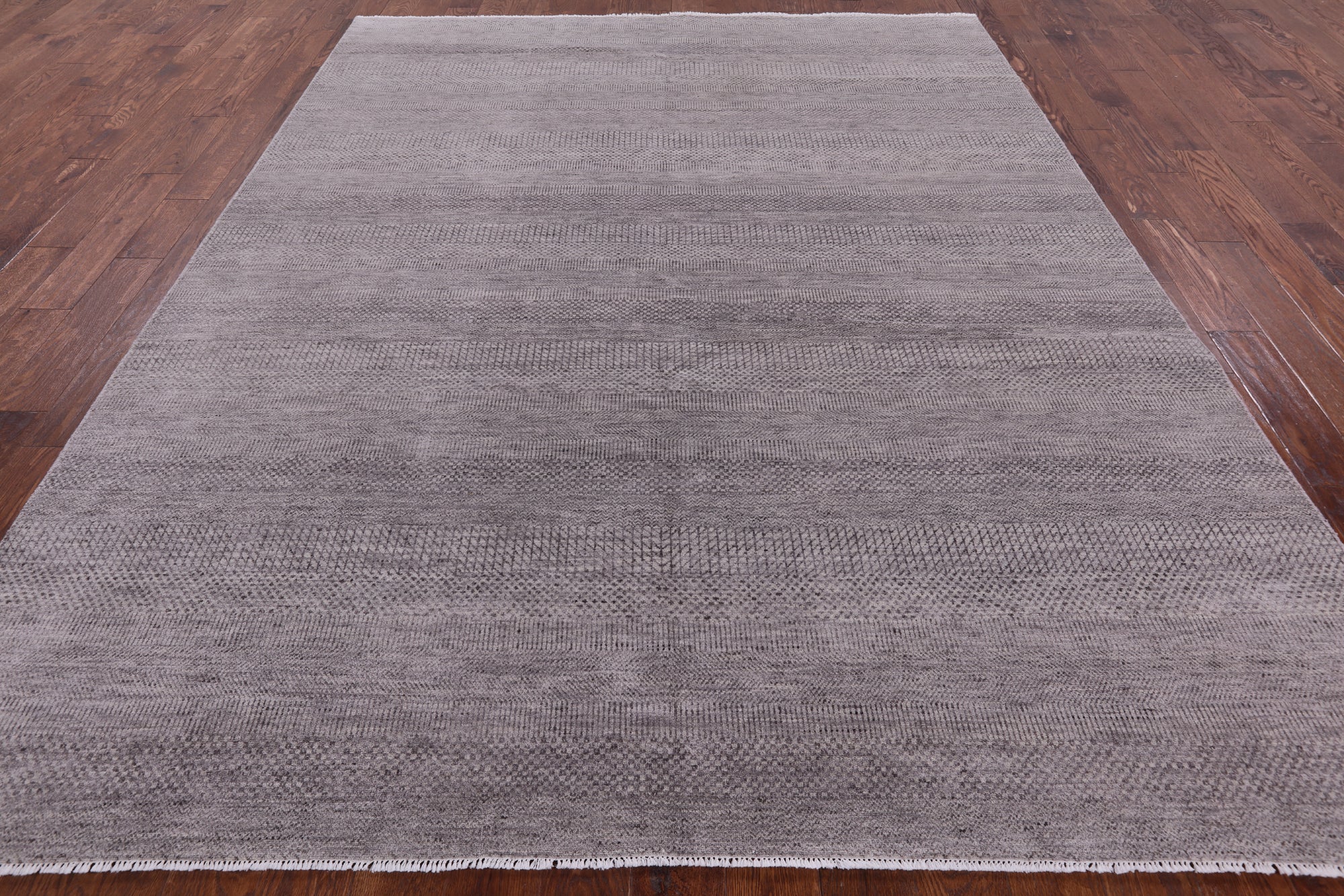 Grey Savannah Grass Hand Knotted Wool & Silk Rug - 8' 1" X 10' 0" - Golden Nile