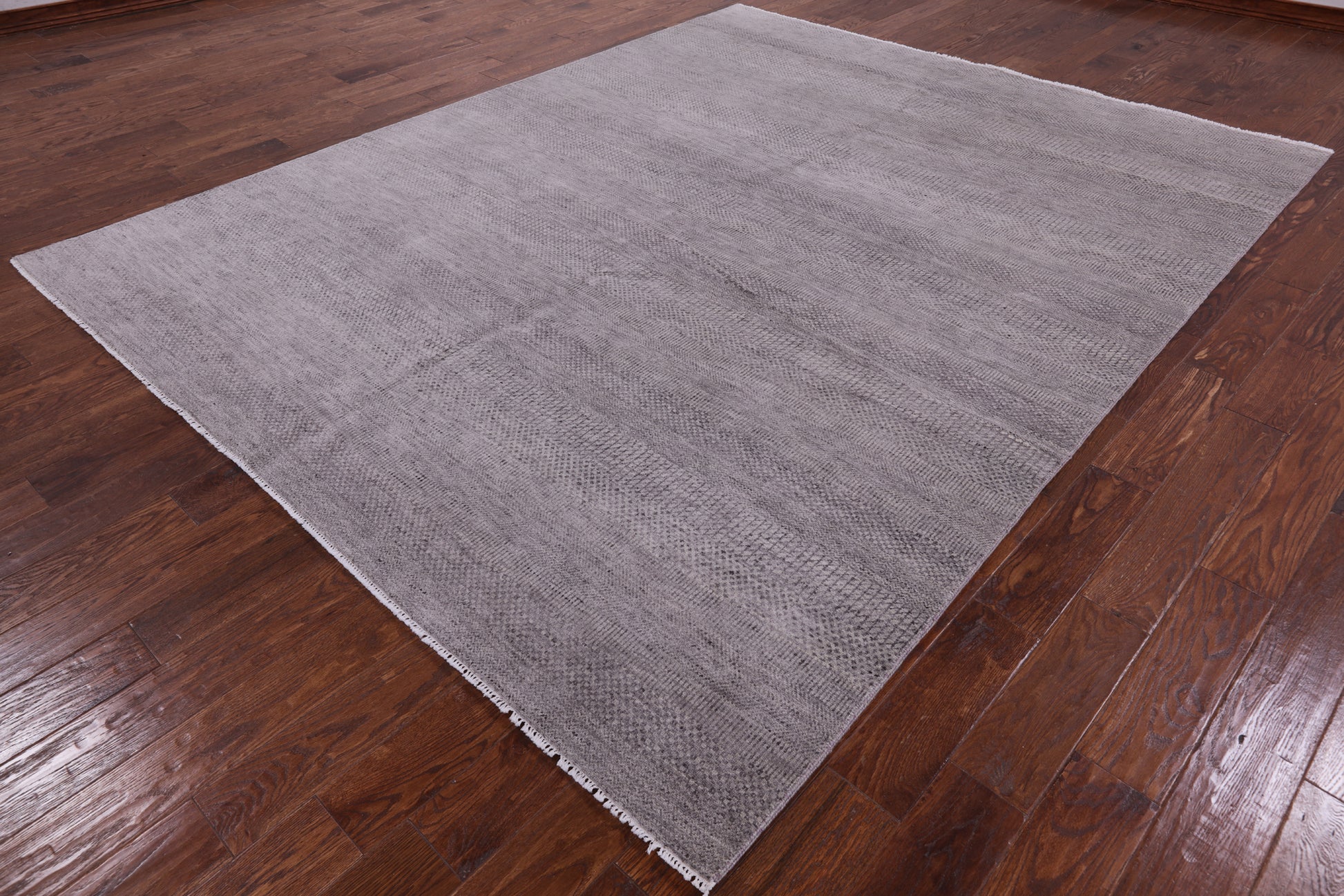Grey Savannah Grass Hand Knotted Wool & Silk Rug - 8' 1" X 10' 0" - Golden Nile