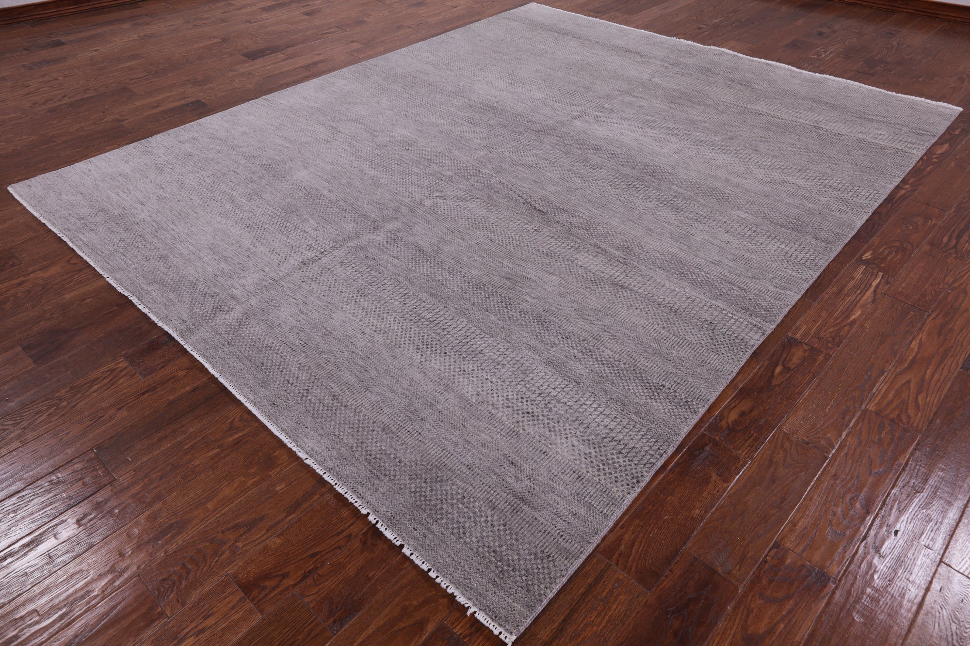 Grey Savannah Grass Hand Knotted Wool & Silk Rug - 8' 1" X 10' 0" - Golden Nile