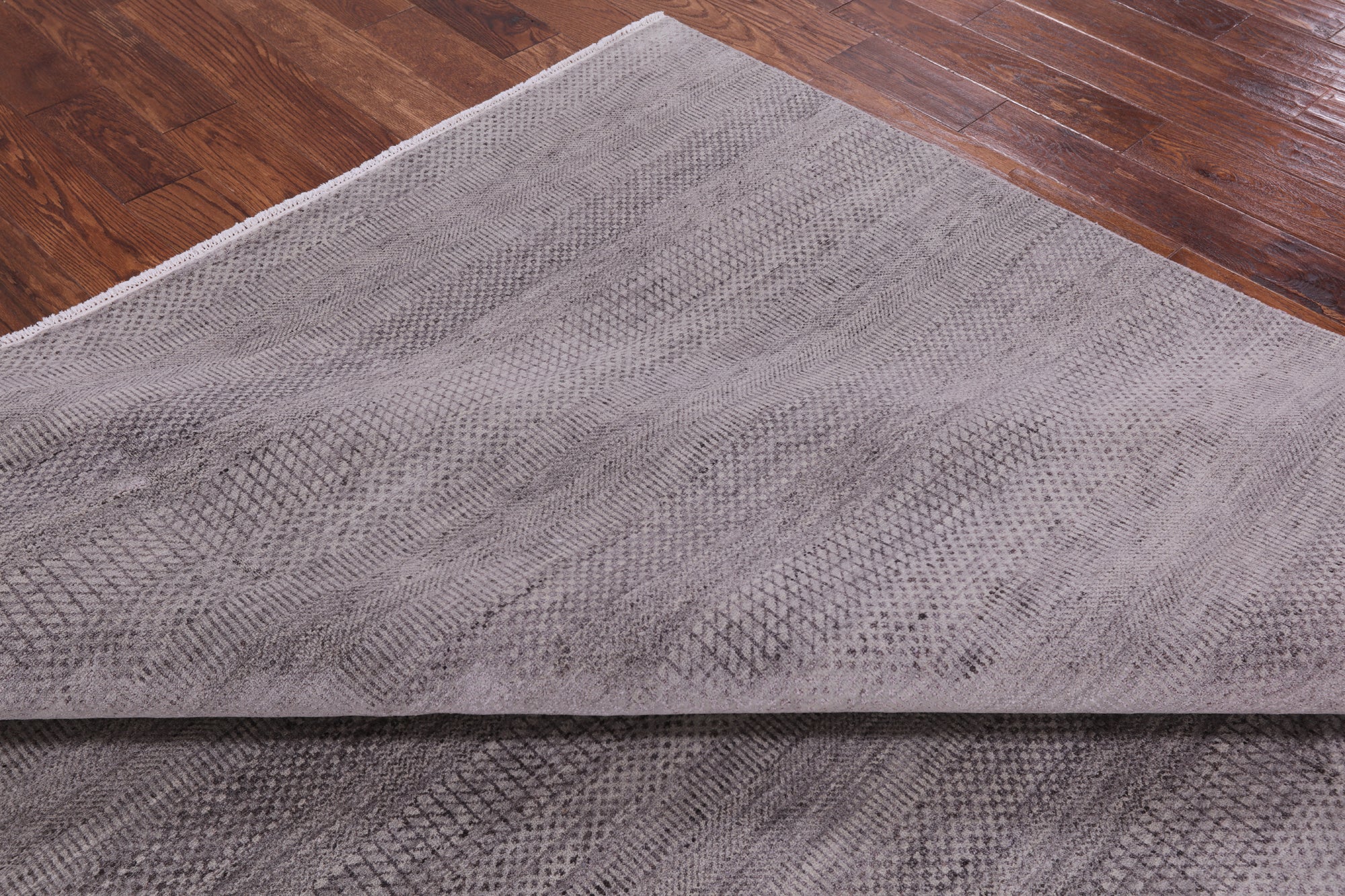 Grey Savannah Grass Hand Knotted Wool & Silk Rug - 8' 1" X 10' 0" - Golden Nile