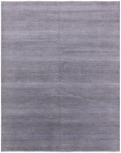 Grey Savannah Grass Handmade Wool & Silk Rug - 8' 2" X 10' 3" - Golden Nile