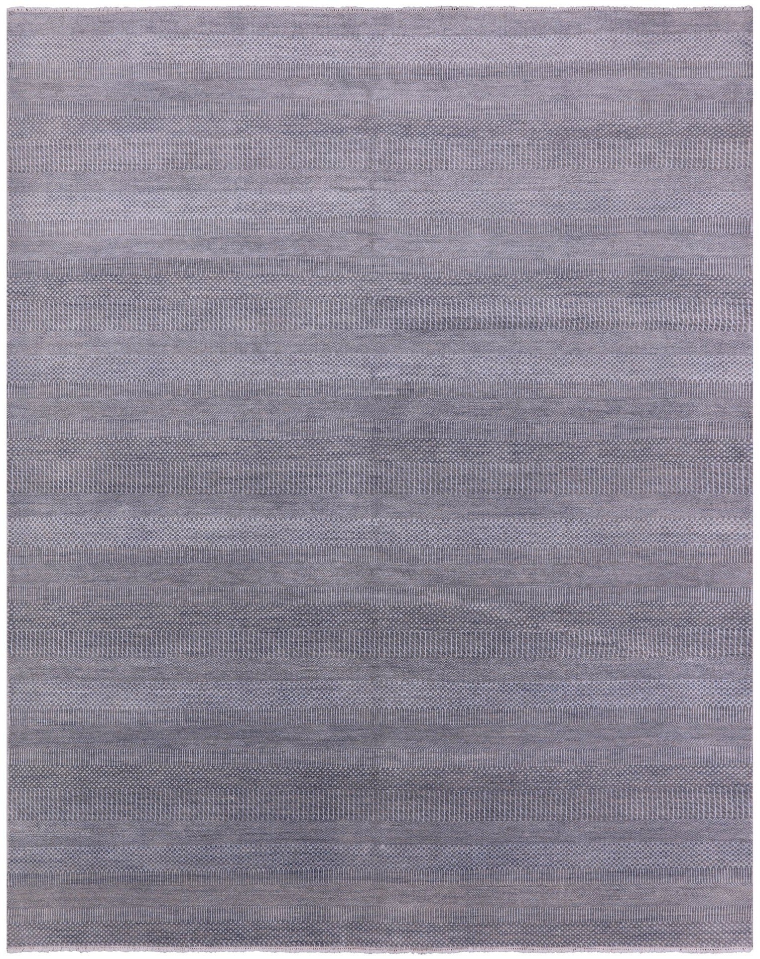 Grey Savannah Grass Handmade Wool & Silk Rug - 8' 2" X 10' 3" - Golden Nile